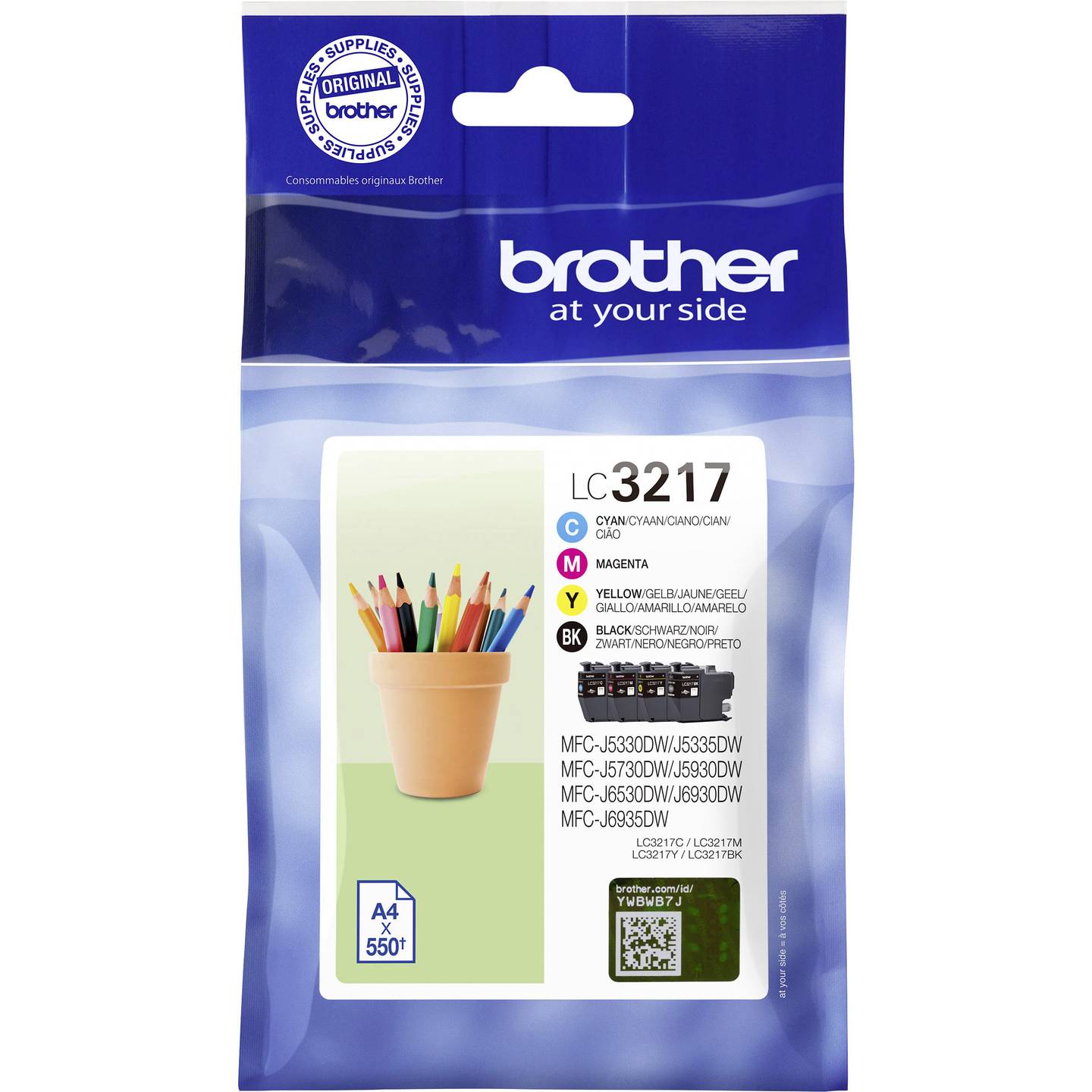 Brother Tinte Kombi-Pack LC-3217 VALDR Cyan, Magenta, Gelb, Schwarz