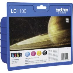 Brother Tinte LC-1100 Original Kombi-Pack Schwarz, Cyan, Magenta, Gelb