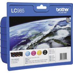 Brother Tinte LC-985 Original Kombi-Pack Schwarz, Cyan, Magenta, Gelb