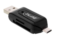 InLine® Dual Card Reader für SD und microSD, für Android (OTG) und PC