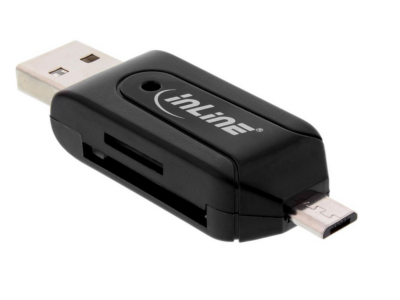 InLine® Dual Card Reader für SD und microSD, für Android (OTG) und PC
