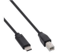 InLine® USB 2.0 Kabel, Typ C Stecker an B Stecker