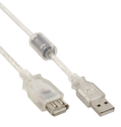 InLine® USB 2.0 Verlängerung, Stecker  Buchse, Typ A, transparent, mit Ferritkern