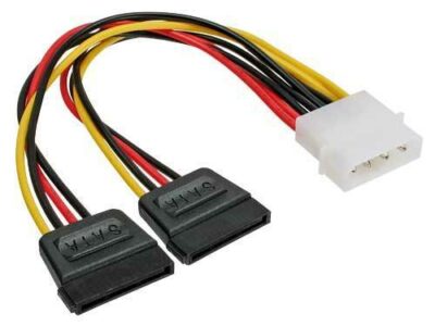 InLine Stromkabel Stromadapterkabel intern 2xSATA Stecker auf 4pol Stecker