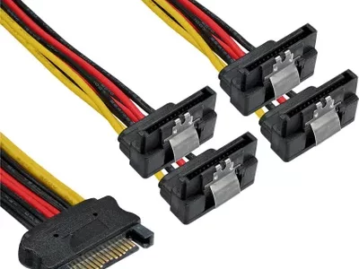 InLine Y-cable - Netzteil - SATA Leistung (M) gerade bis SATA Leistung (W) gewinkelt