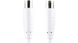 Bandridge Konfektioniertes HF-Kabel, IEC (Coax) Männlich - IEC (Coax) Weiblich, 2m, Weiss