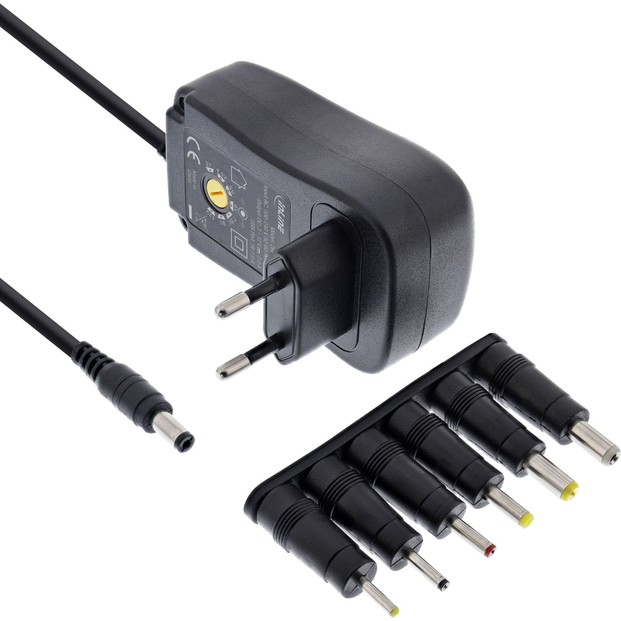 Universal Steckernetzteil 12W – Mit 8 Abnehmbaren DC-Steckern, Verstellbar 3V–12V, Für Kleine Elektronik