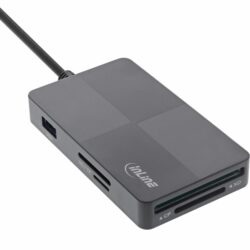 InLine USB 3.2 Multi Cardreader Hub, SD/TF/MS/XD/CF, 3-Port USB-A, Dual