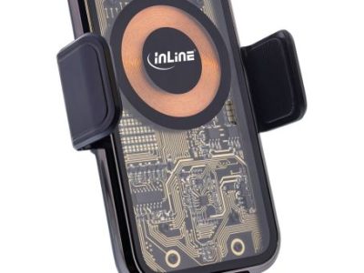 InLine KFZ Smartphone Halterung, ONE TOUCH QI 2, universal, Wireless Charger