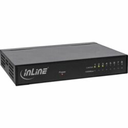 InLine Gigabit Switch 8x, 10/100/1000, Desktop, Metall, lüfterlos, gesch. Ports