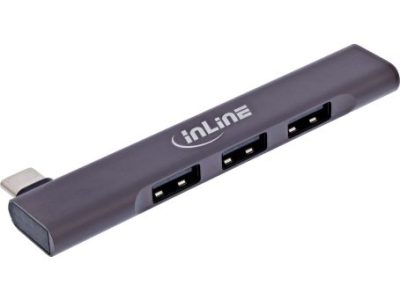 InLine Slim USB-C Hub, 4-Port, USB 3.0 + 3x USB 2.0, schmale Bauform