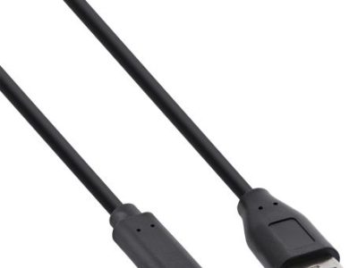 InLine USB 2.0 Kabel, USB-C Stecker an A Stecker, schwarz, 2m