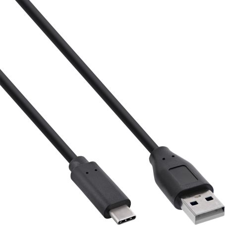 InLine USB 2.0 Kabel, USB-C Stecker an A Stecker, schwarz, 3m