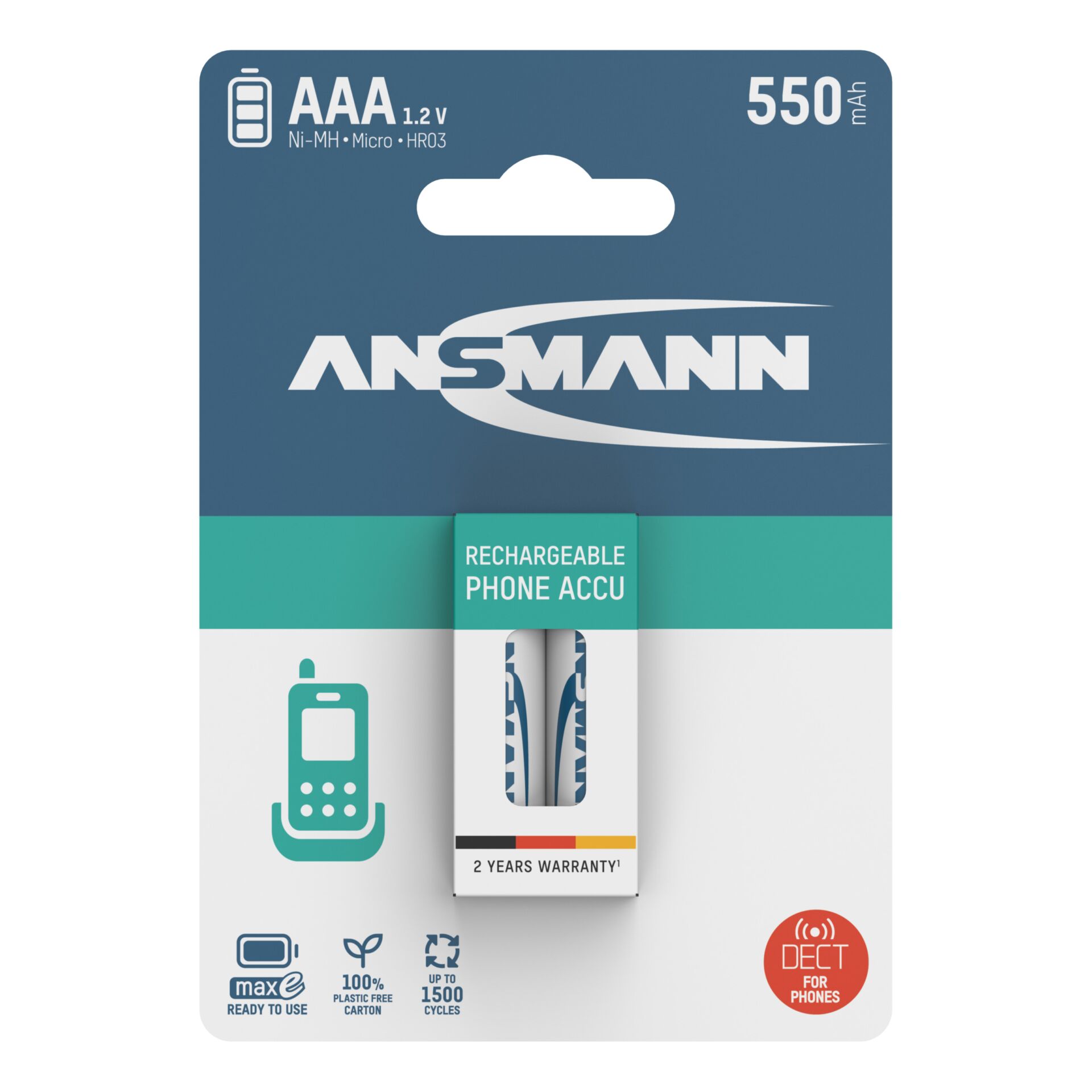 ANSMANN Ni-MH Akku Micro AAA 550 mAh DECT PHONE