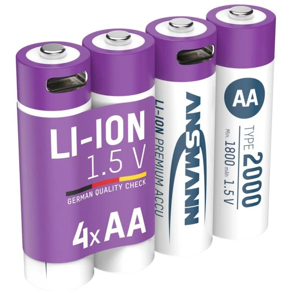 Ansmann Li-Ion Akku Mignon AA Typ 2.000 (min. 1.800 mAh), 4er-Pack