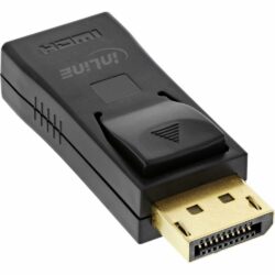 inLine DisplayPort Adapter, DisplayPort Stecker auf HDMI Buchse, mit Audio