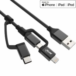 inLine 3-in-1 USB Kabel, Micro-USB, Lightning, USB Typ-C, 1,5m