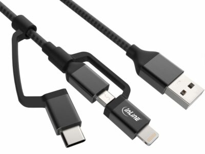 inLine 3-in-1 USB Kabel, Micro-USB, Lightning, USB Typ-C, 1,5m